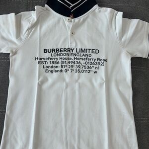 Burberry Kids Polo Shirt with Black Collar